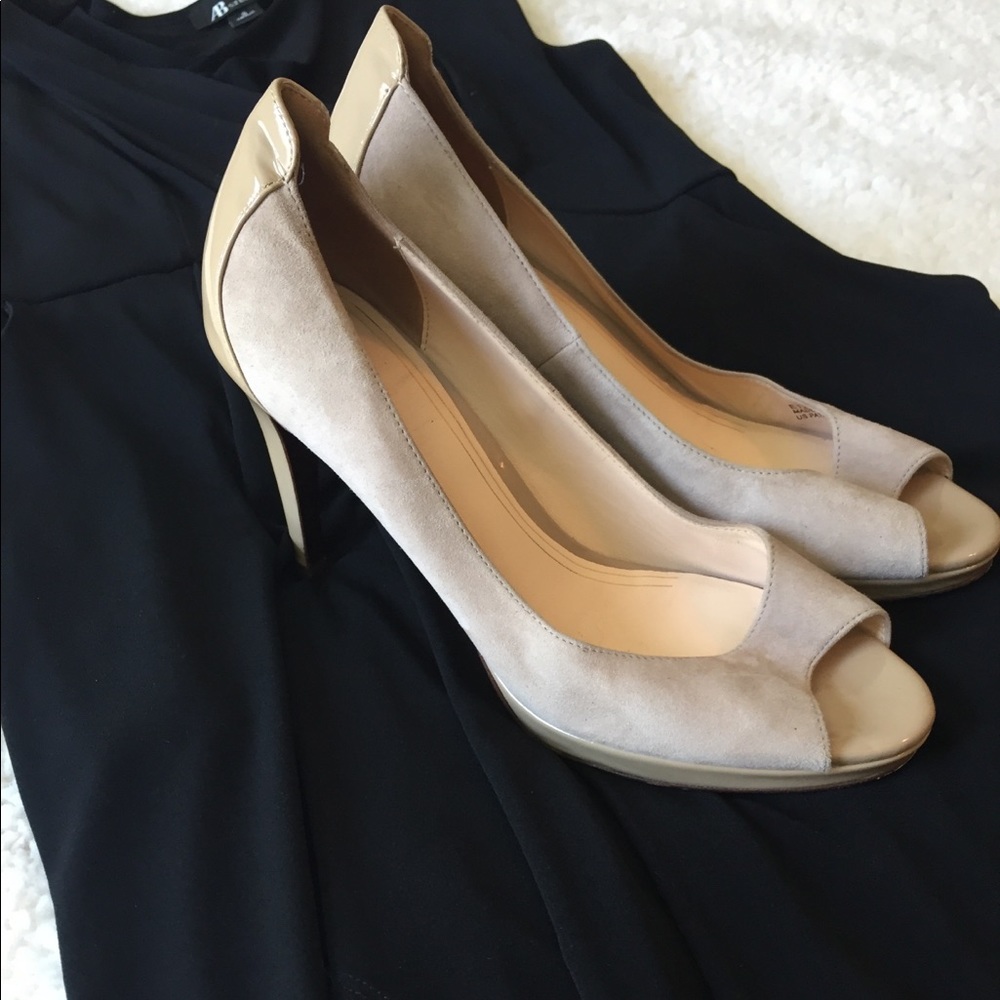 Classic Cole Haan peep toe pumps